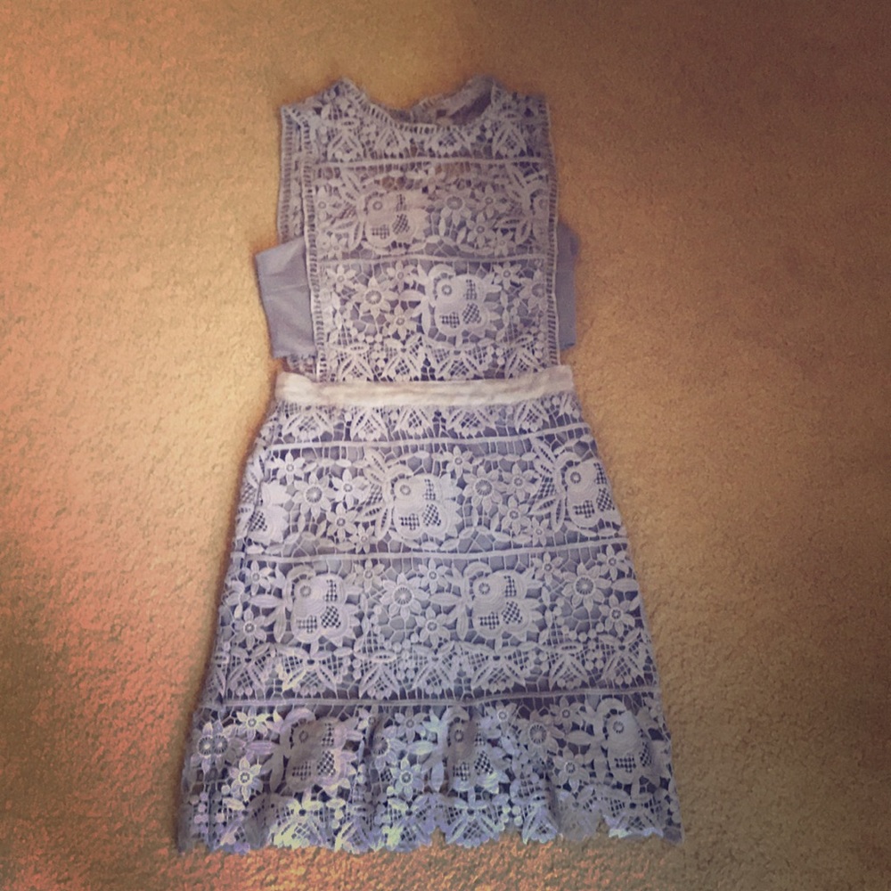 Self-Portrait lookalike periwinkle lace dress